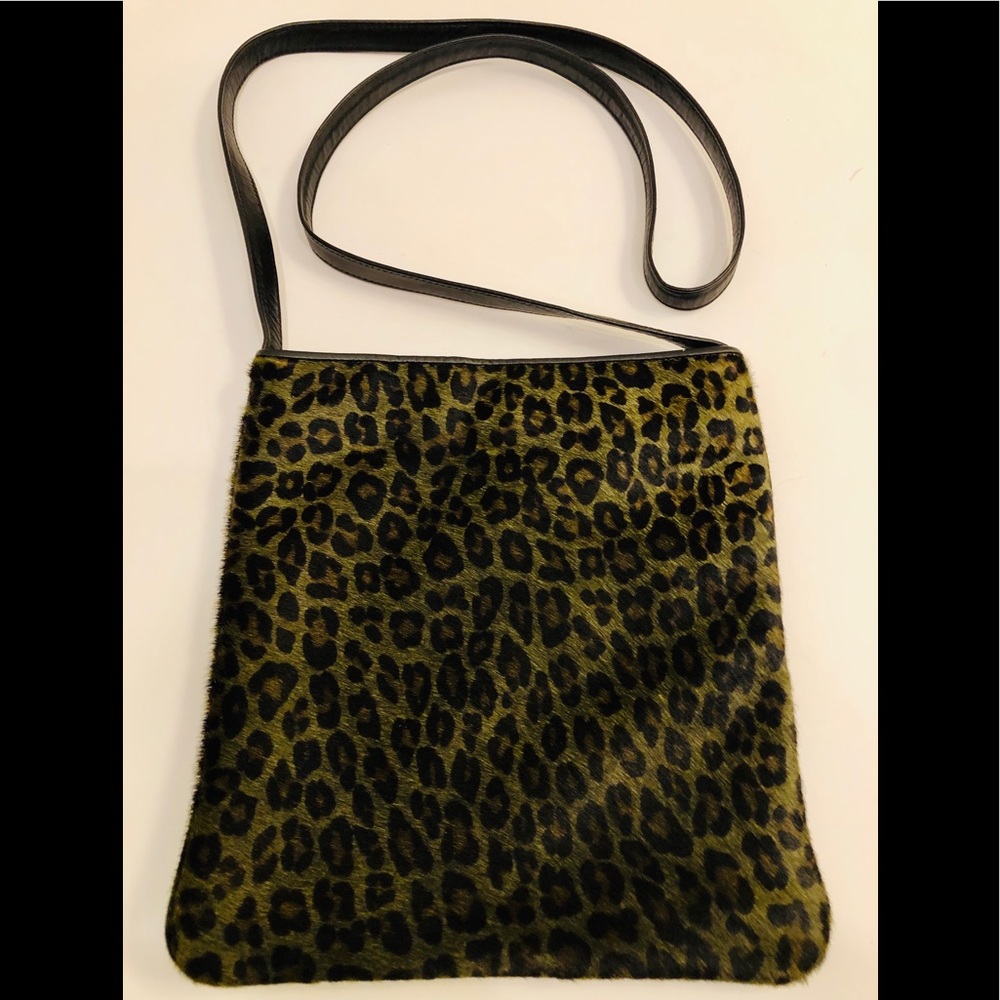 🦋Black Cow Hide Crossbody Frenchy of California